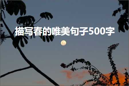 描写春的唯美句子500字（文案685条）+